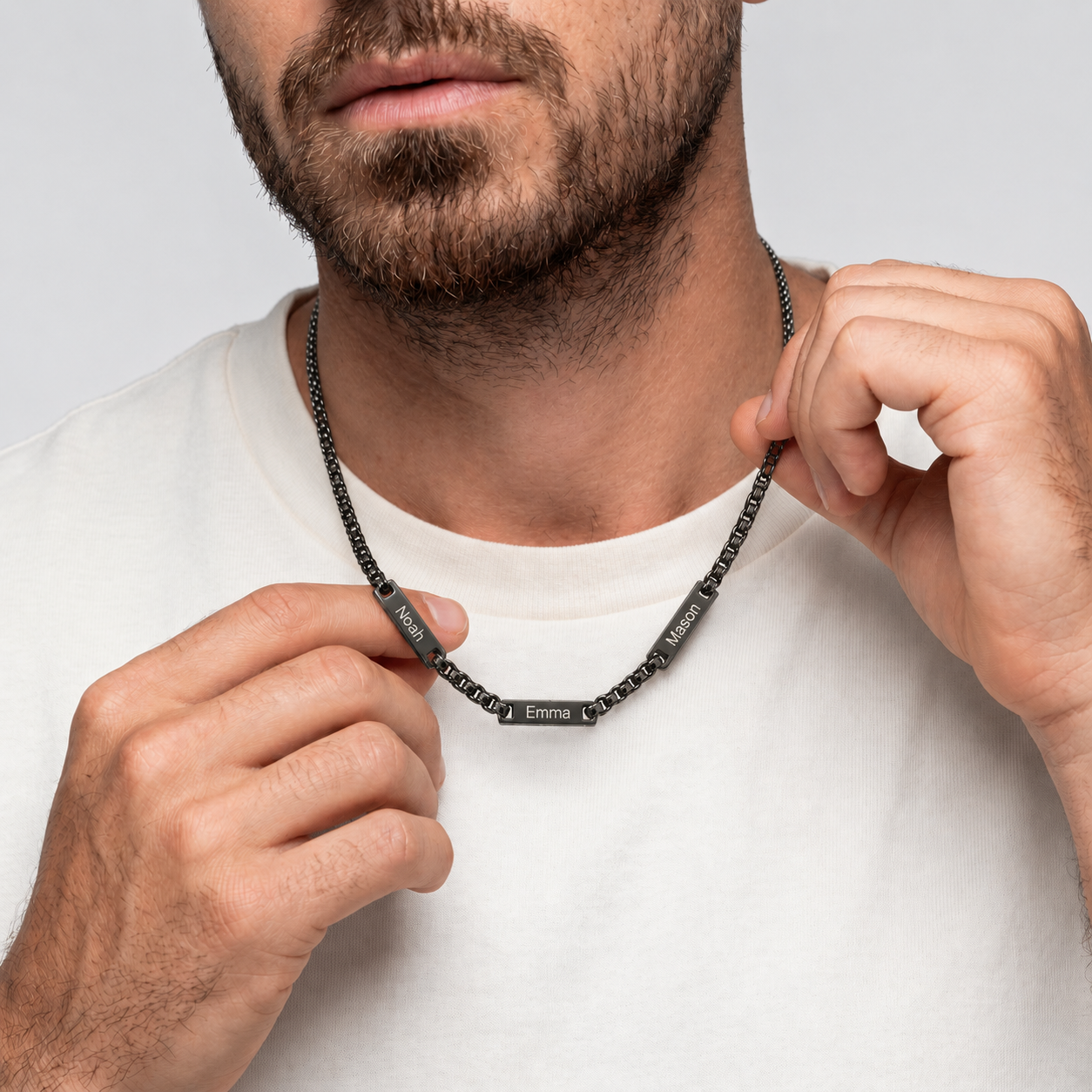 Men's Name Plate Chain Necklace