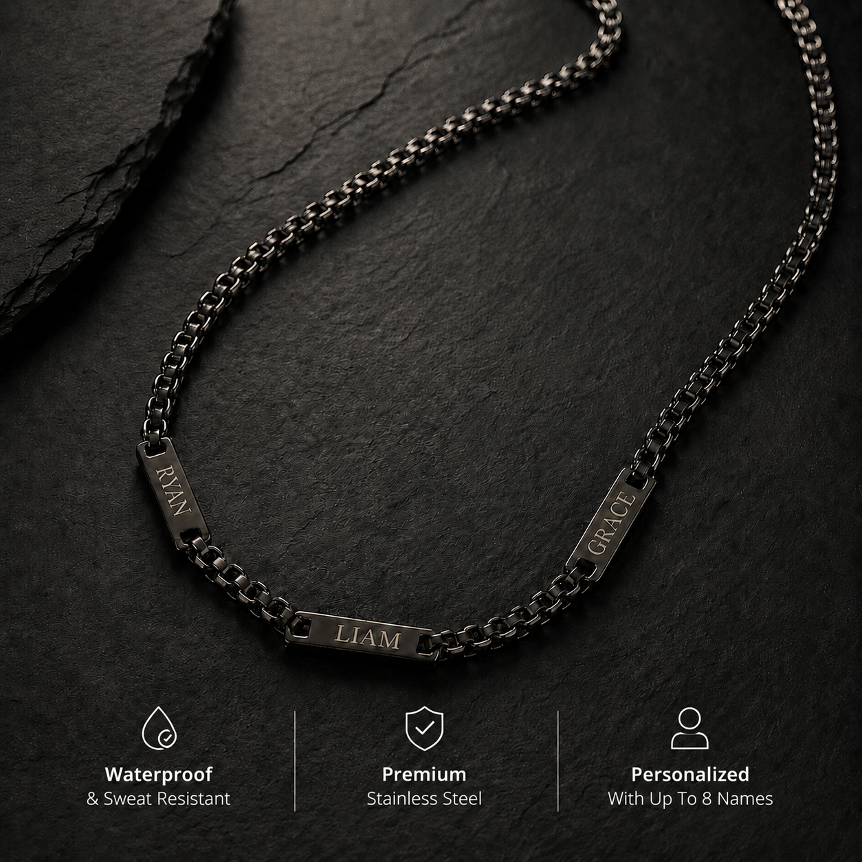 Men's Name Plate Chain Necklace