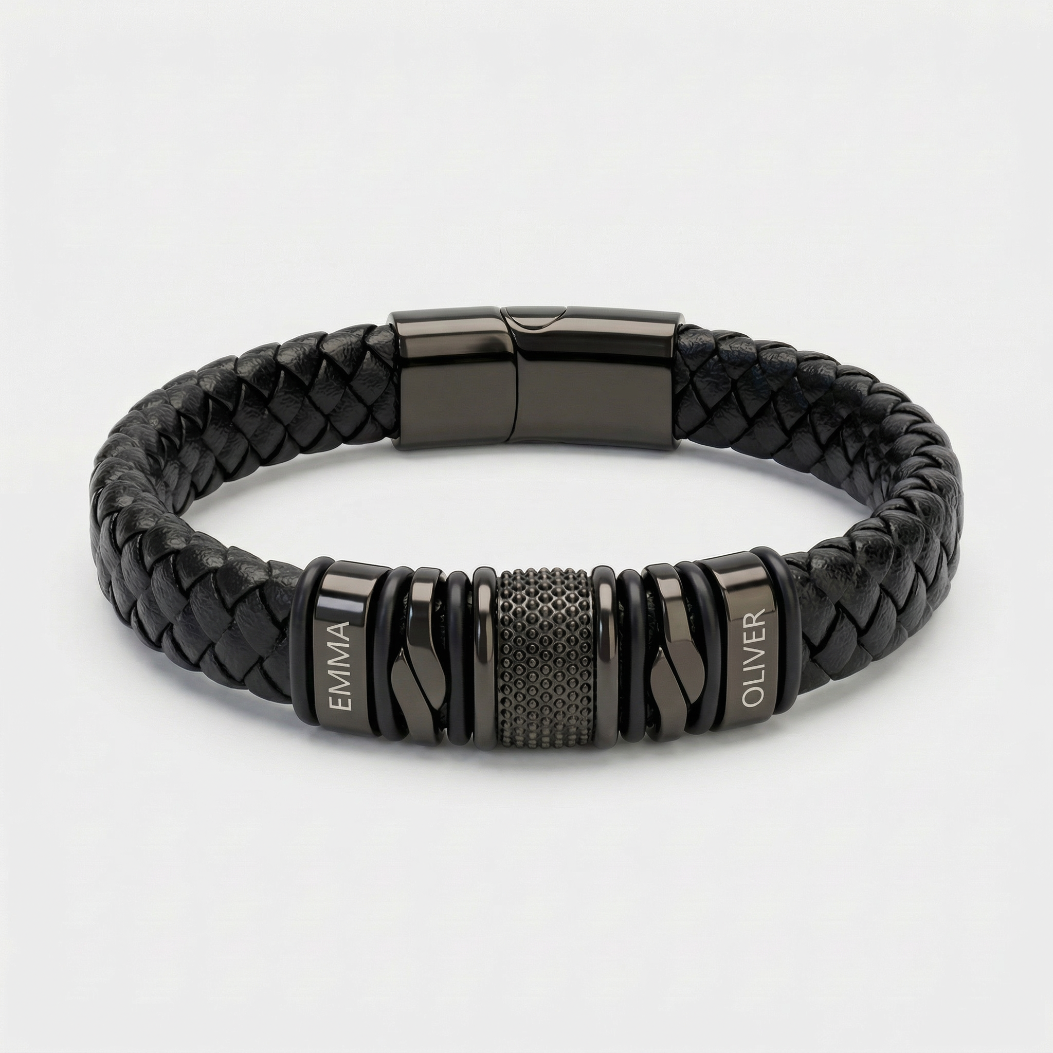 Personalized Black Stainless Steel Bracelet — Make it part of your routine